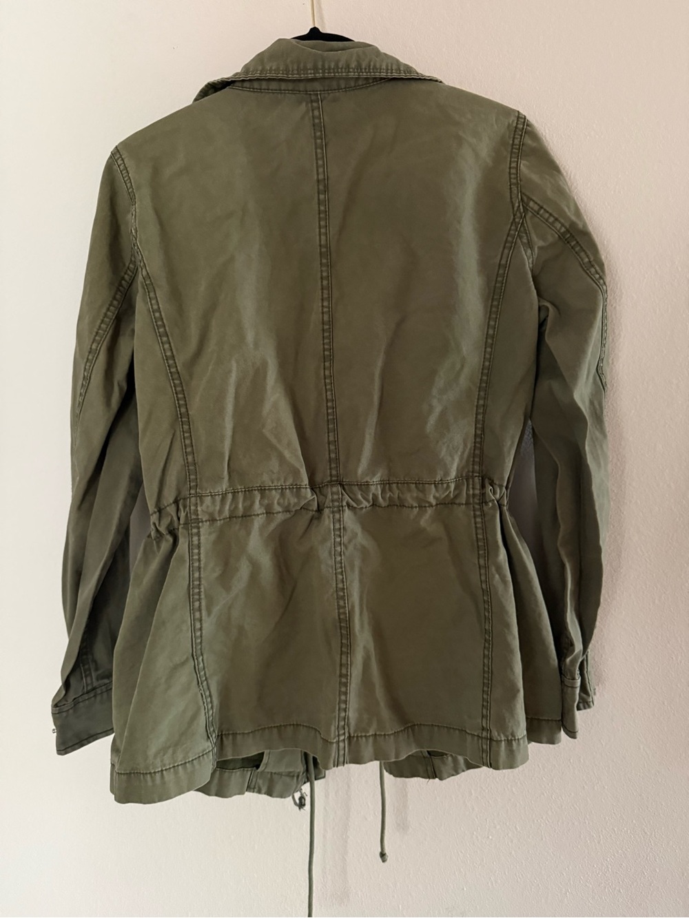 Madewell Olive Green Utility Jacket Cinch Waist Military Anorak Cotton M - Picture 4 of 6